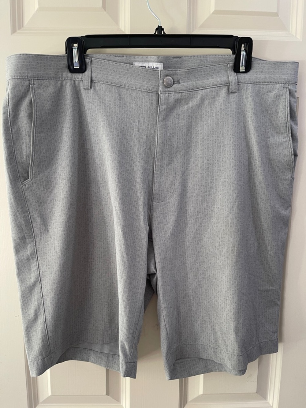 Peter Millar Light Gray Performance Flat-Front Golf Shorts Size 36